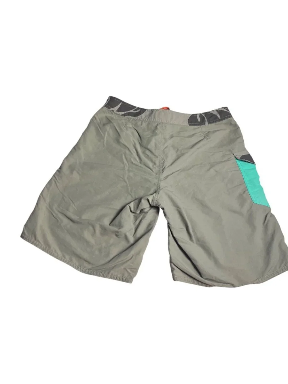 Patagonia Mens Board Shorts Sz 32 gray & black Orange Drawstring Nylon preppy